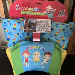 NEW Cocomelon Swim Trainer Life Jacket with Adjustable Back Buckle