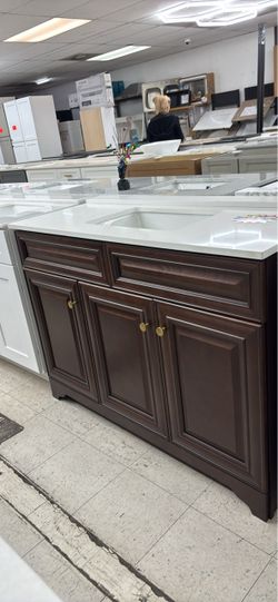 48” brown vanity with top