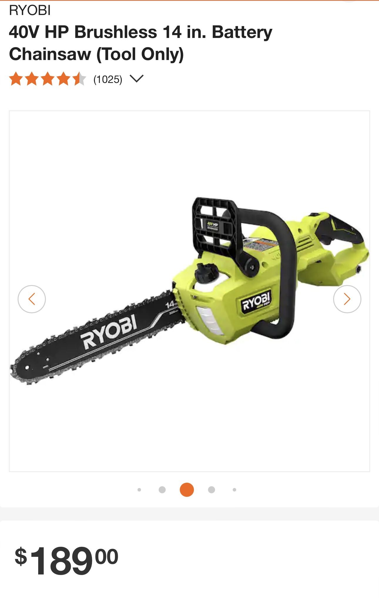 Ryobi Chainsaw (tool Only)