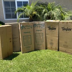 Acoustic Guitar  And Base Guitar Shipping Boxes With Packing.