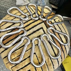 10 large carabiner clips 4 x 2 inch heavy duty stainless steel