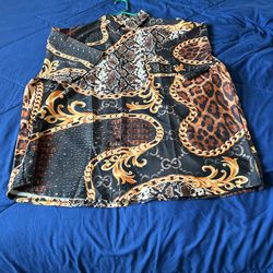 designer Men's Shirt 3X Multicolored