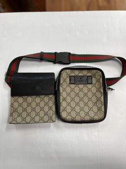 GUCCI DOUBLE BELT BAG, NO BOX OR DUST BAG, ENTRUPY VERIFIED