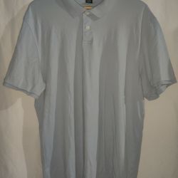 Calvin Klein Men's Short Sleeve Polo Shirt Sky Blue Size: XXL 100% Cotton