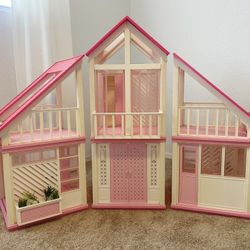 Vintage Barbie 1978 Dream House Pink A Frame, Near Complete for