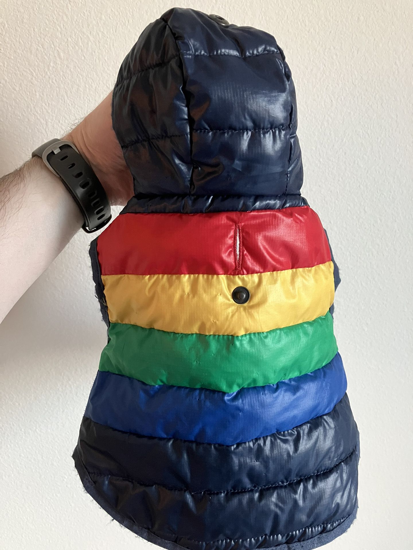 Rainbow Dog Puffer Jacket - Extra Small
