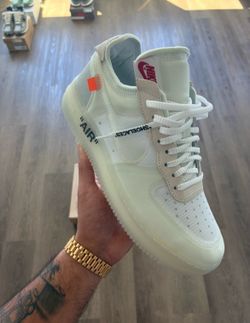 NIKE OFF WHITE AIR FORCE 1 LOW THE TEN VIRGIL ABLOH AO4606-100 SIZE 9 TRAVIS TIFFANY