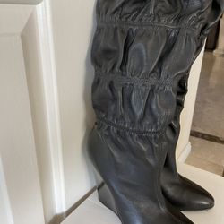 Jessica Simpson Leather Boots Black Size 7.5
