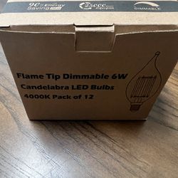 flame tip dimmable 6w candelabra led bulbs 4000k pack of 12