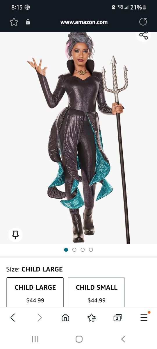 Spirit Halloween The Little Mermaid Kids Ursula Costume | Officially Licensed | Disney