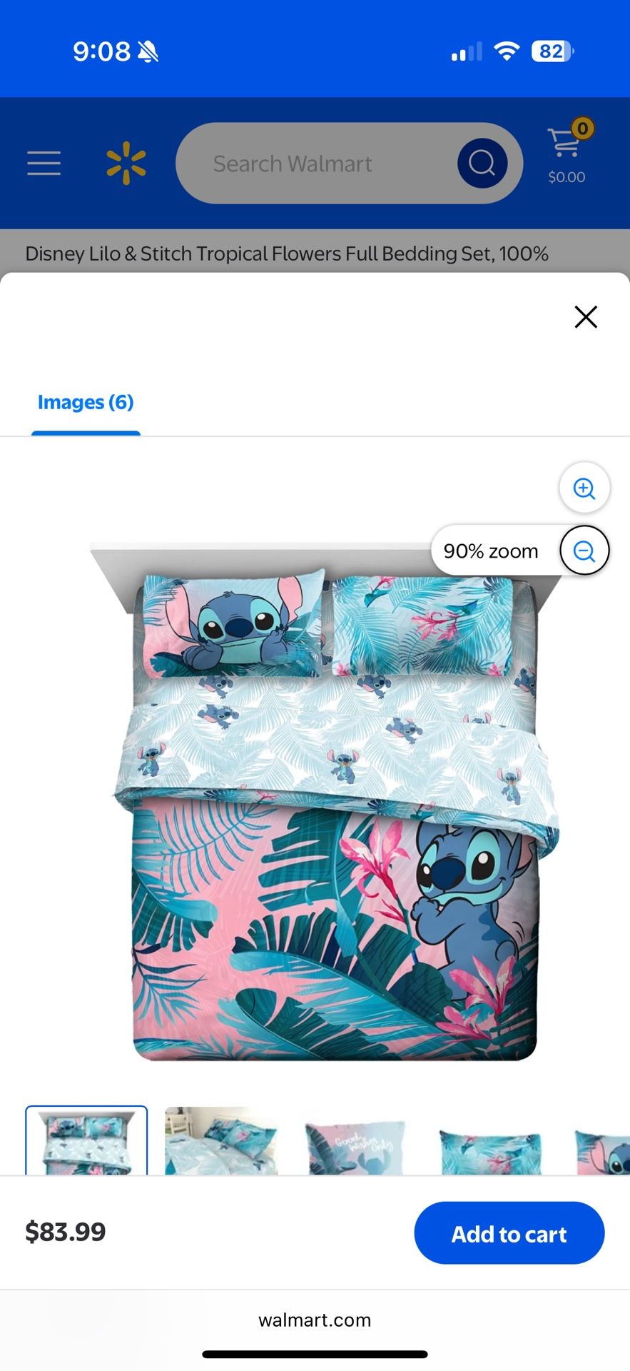 Disney Lilo & Stitch Tropical Flowers Queen size Bedding Set,