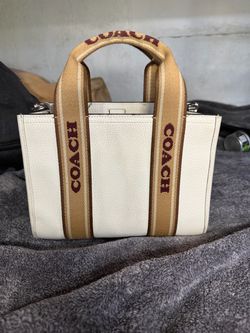 Coach Smith Tote Chalk Multi Pebbled Leather Shoulder Bag