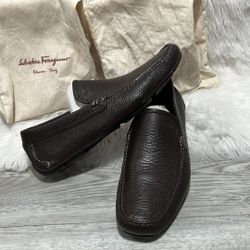 $725 Mens Salvatore Ferragamo Hand Sewn Leather Loafers Sz 6.5 EE US Made ITALY