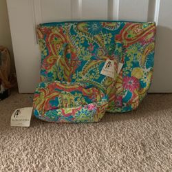 Buckhead Bettie’s Quilted Tote And Cosmetic Bags