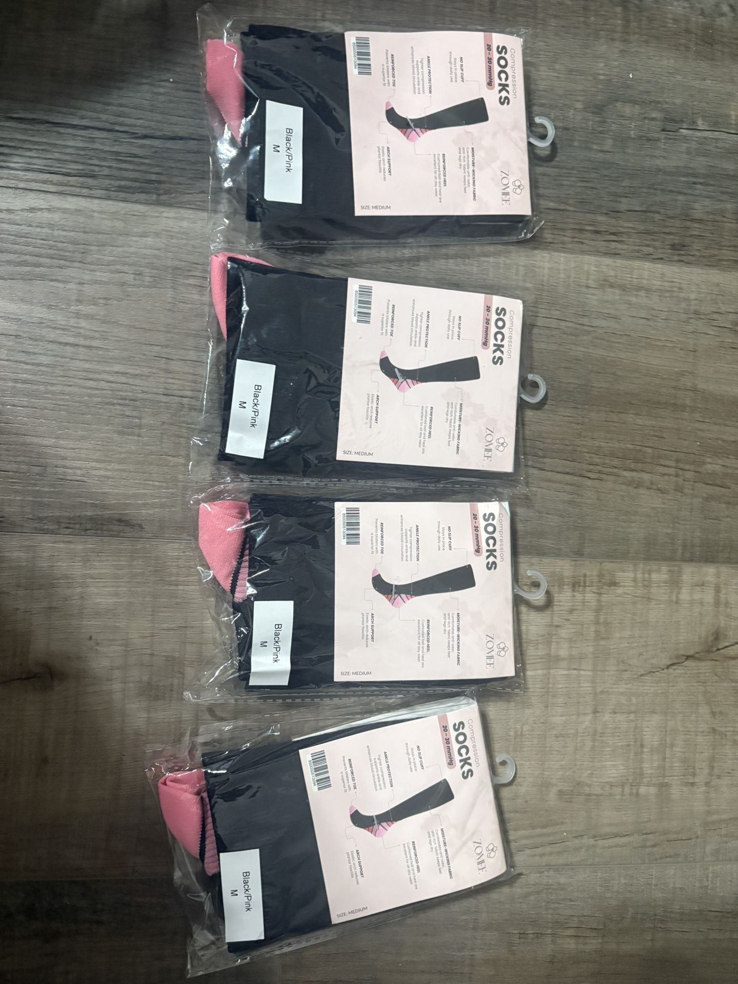 Pink And Black Compression Socks