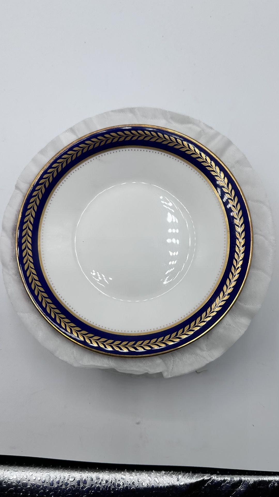 Coalport Blue Wheat Cobalt Saucer 5.75” Bone China England 6 Pieces