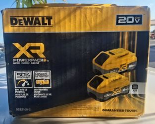 DEWALT 20V MAX XR POWER- PACK LITHIUM-ION  8.0Ah BATTERY (2 PACK)