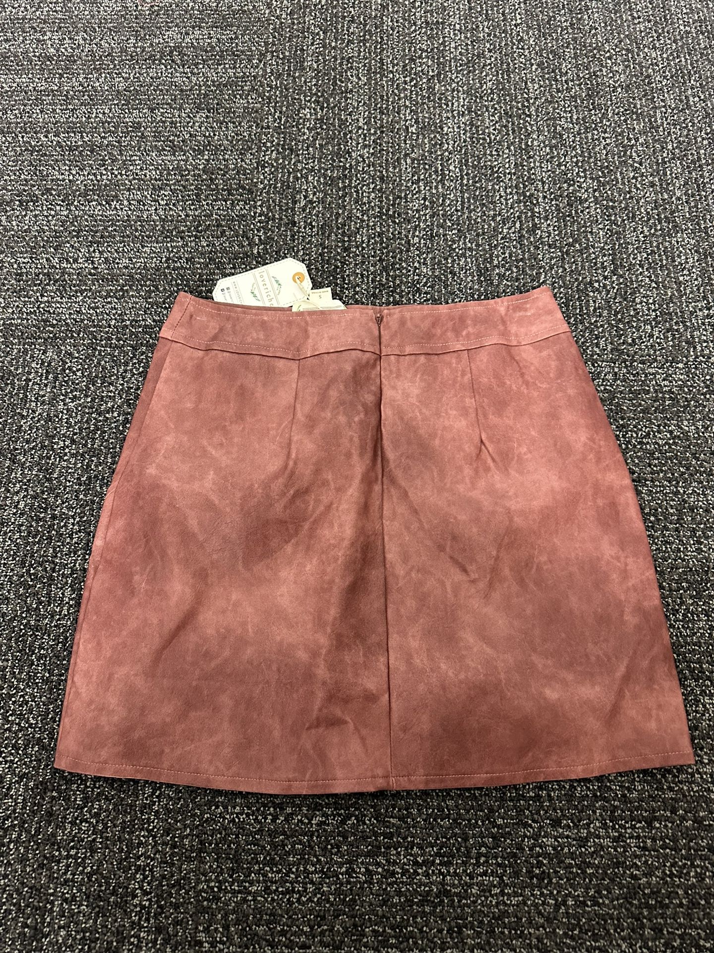 NWT Loveriche Faux Leather Mini- skirt :Camel Color Sz S