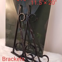 Black Glass Shelf/Bracket Set