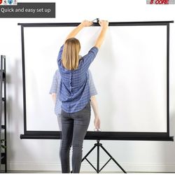 Projector Screen With The Metal Stand