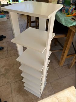 Slim White 8-Tier Shoe Rack Organizer