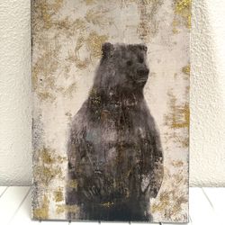 Hand Painted Oil Painting - Smiling Bear