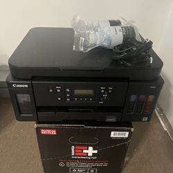 Canon PIXMA G6020 MegaTank Printer - Used w/ 2 Sealed Black Ink Bottles