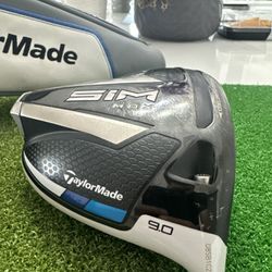 Taylormade SIM MAX driver Head Only 9 Degree Includes Cover And Took