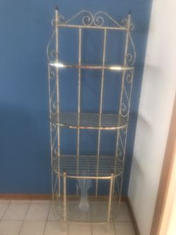 Antique cream ( color) 4 tier glass shelve