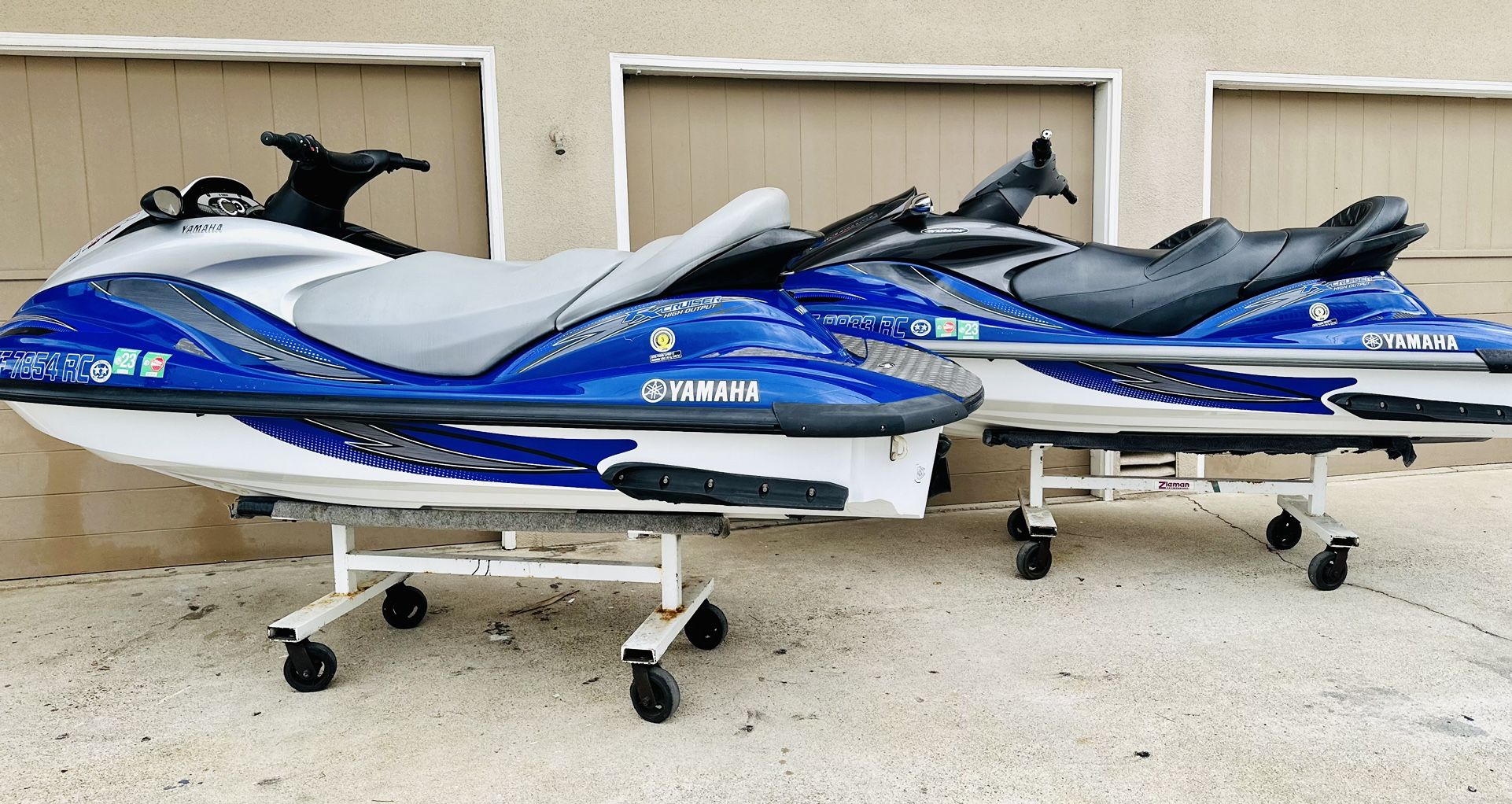 2005 Two Yamaha FX HO cruiser Waverunners / skis and trailer clean