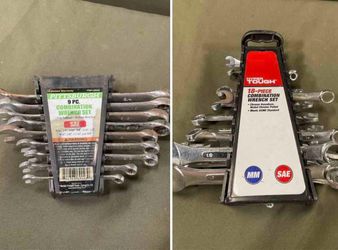 Hyper Tough combination wrench set, missing pieces & Pittsburgh 9pc combination wrench set