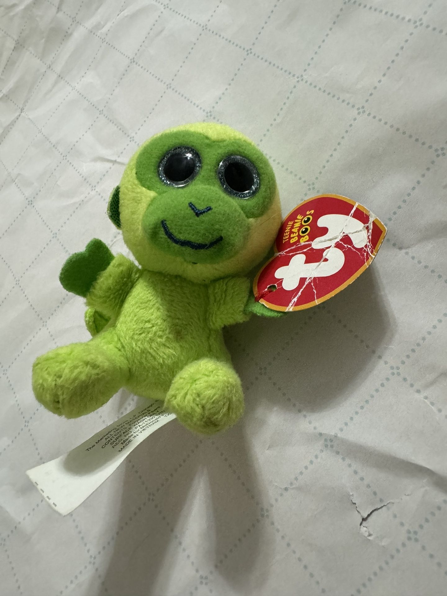 2014 McDONALDS TY TEENIE BEANIE BOOS #7 Coconut Green Monkey Plush Toy 3”