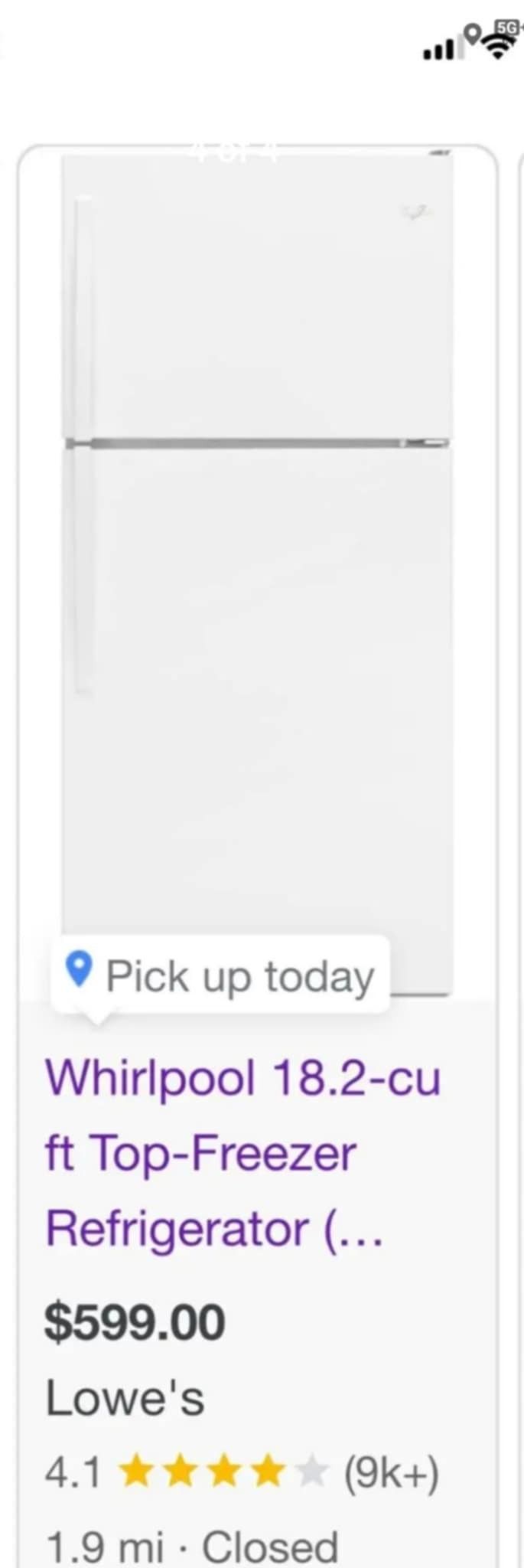 New Whirlpool Fridge 