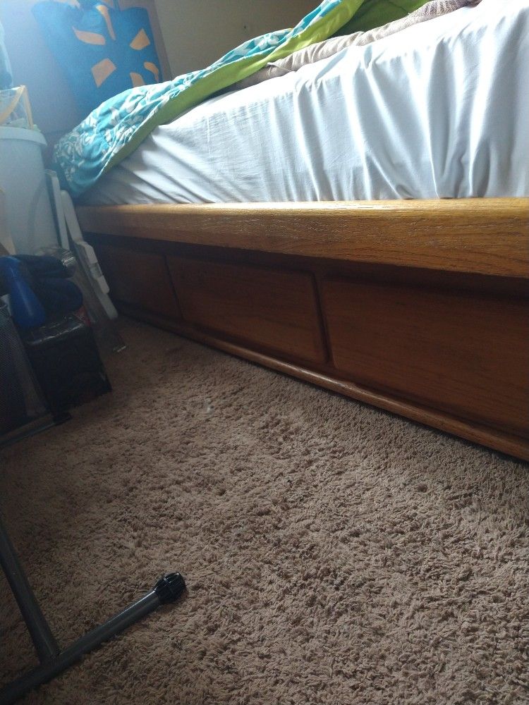 Full Size 6 Drawer Wooden Bed