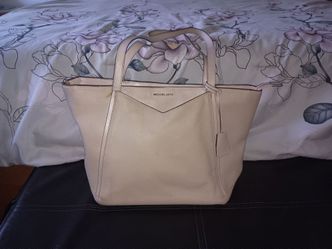 Pale Pink MK Michael Kors Whitney Pebbled Leather Tote Bag Purse