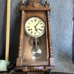 Vintage Korean  Key Wind Wall Clock 