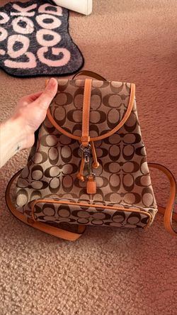 Coach signature canvas cinch backpack