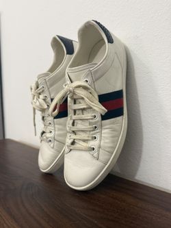 Gucci Ace Classic Sneakers – White Leather, Blue/Red Web – EU 40.5 (Women’s US 9.5 / Men’s US 7.5)