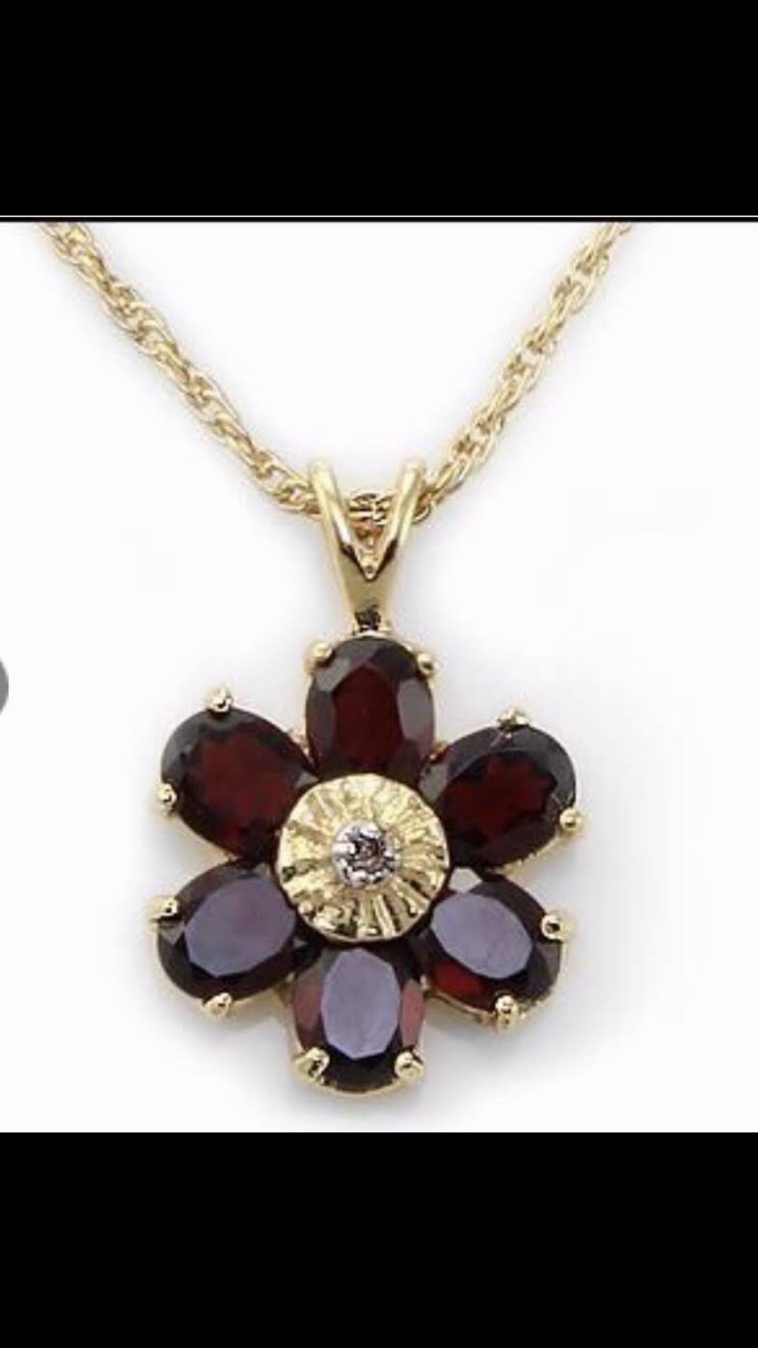 5.0 CTW GARNET WITH 18” DESIGNER NECKLACE