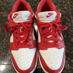 Nike Dunk Low White And Red Varsity
