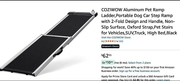 Aluminum Pet Ramp Ladder, 63.5"L