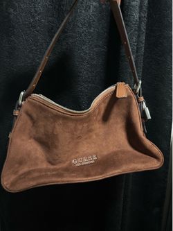 Guess Los Angeles Brown Suede Shoulder Bag