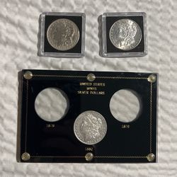 Morgan Silver Dollars (3) 1880 o , 1921 p and 1899o 