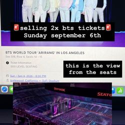 BTS Tix 9/6 Sofi Stadium Section 518
