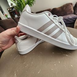 Adidas Women's Cloudfoam Advantage Sneaker, White/Ice Purple, 10