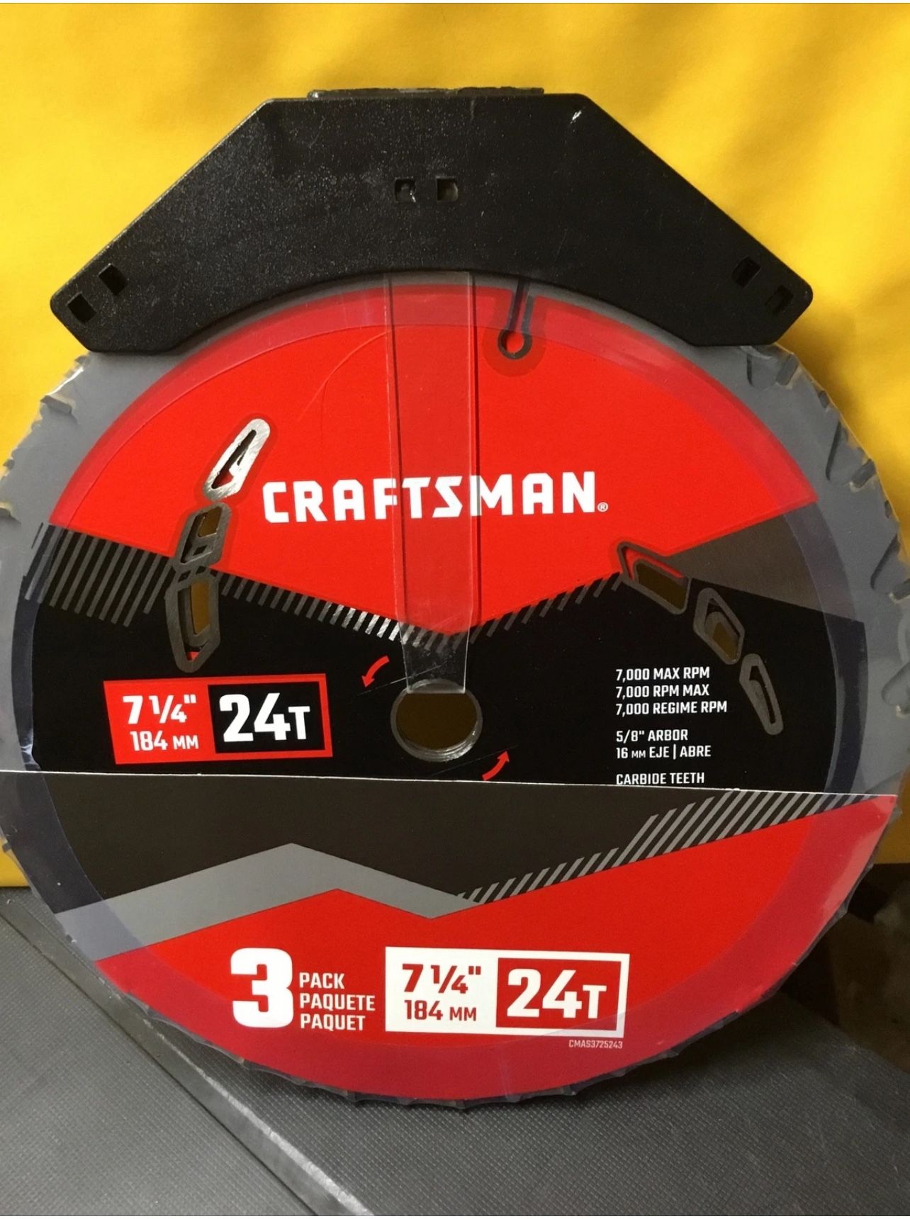 Craftsman 7 1/4" x 24T Circular Saw Blades 3 pack Brand NEW Sealed