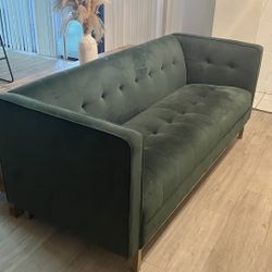 Green Velvet Couch 