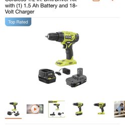 RYOBI 18-Volt ONE+ Lithium-Ion Cordless 1/2 in. Drill/Driver Kit with (1) 1.5 Ah Battery and 18-Volt Charger$60 Click On Sergio For More Tools