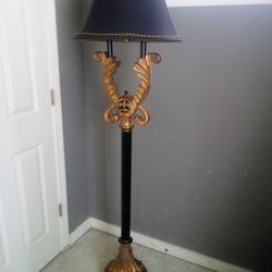 Black n Gold Antique Saints Floor Lamp