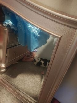Rose Gold Dresser with Mirror